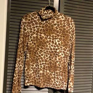 Studio works Leopard print turtleneck